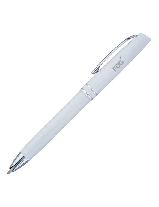 White Anguilla Black Ink Pen w/FDG Logo