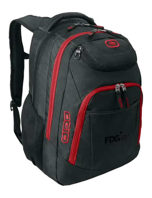 OGIO Dark Grey/Red Excelsior Laptop Backpack w/FDG Logo