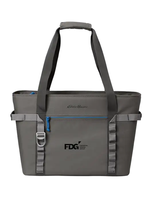 Eddie Bauer Dark Medium Grey/Royal Max Cool Tote Cooler  w/FDG Logo