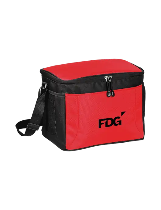 12 Can Red/Black Cube Cooler  w/FDG Logo