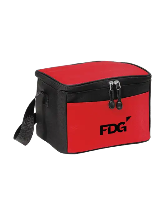 6 Can Red/Black Cube Cooler  w/FDG Logo