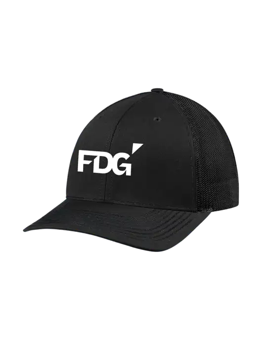 Richardson Adjustable Snapback Original 112 Trucker Cap Black w/Black Mesh w/FDG Logo