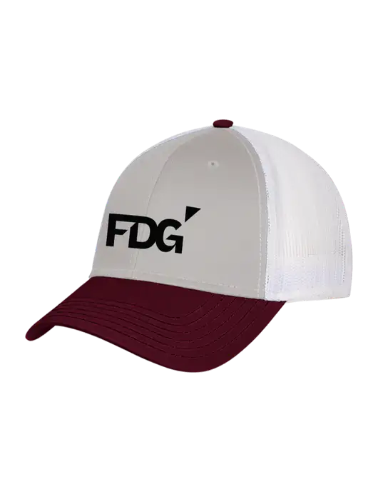 Maroon/Heather Grey/White Mesh Trucker Cap Snap Back w/FDG Logo