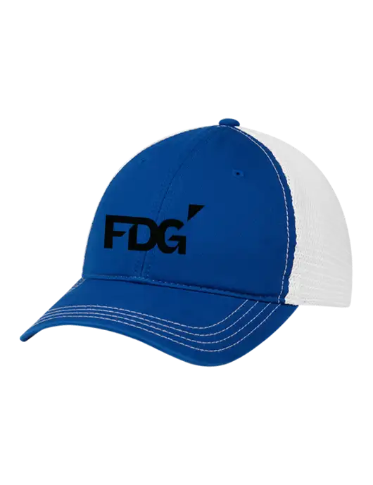Richardson 111 Garment Washed Trucker Cap Royal w/White Mesh w/FDG Logo