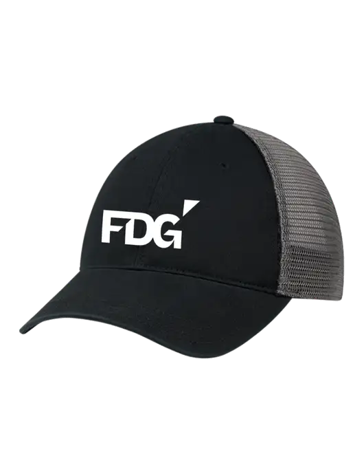 Richardson 111 Garment Washed Trucker Cap Black w/Charcoal Mesh w/FDG Logo