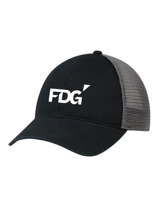 Richardson 111 Garment Washed Trucker Cap Black w/Charcoal Mesh w/FDG Logo