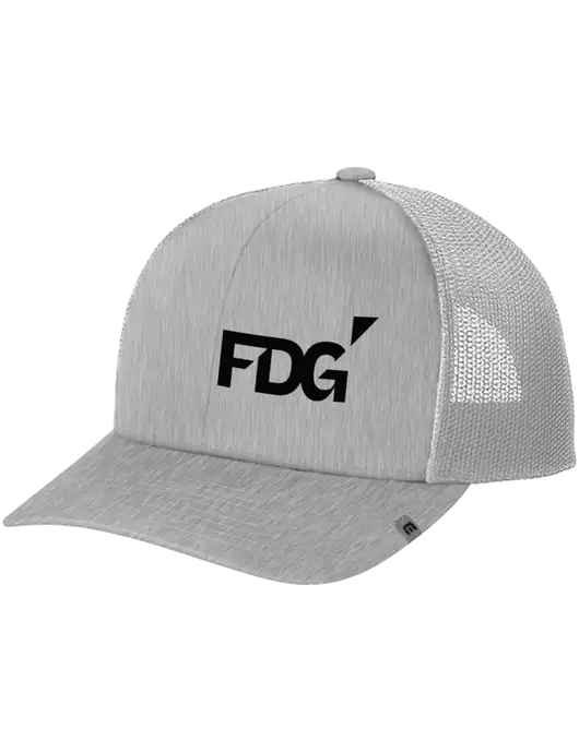 TravisMathew Light Medium Grey Heather Cruz Trucker Cap w/FDG Logo