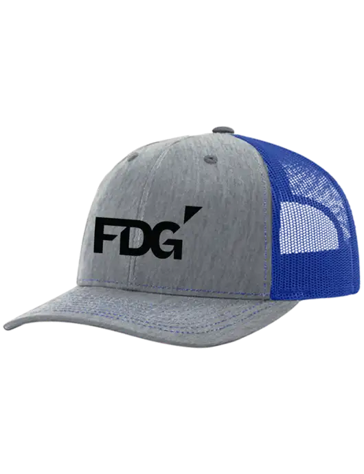 Richardson Adjustable Snapback Original 112 Trucker Cap Heather Light Grey w/Royal Mesh w/FDG Logo
