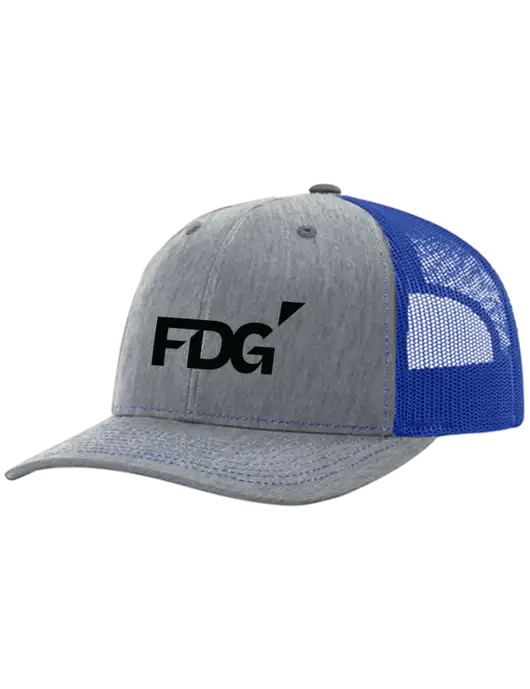 Richardson Adjustable Snapback Original 112 Trucker Cap Heather Light Grey w/Royal Mesh w/FDG Logo