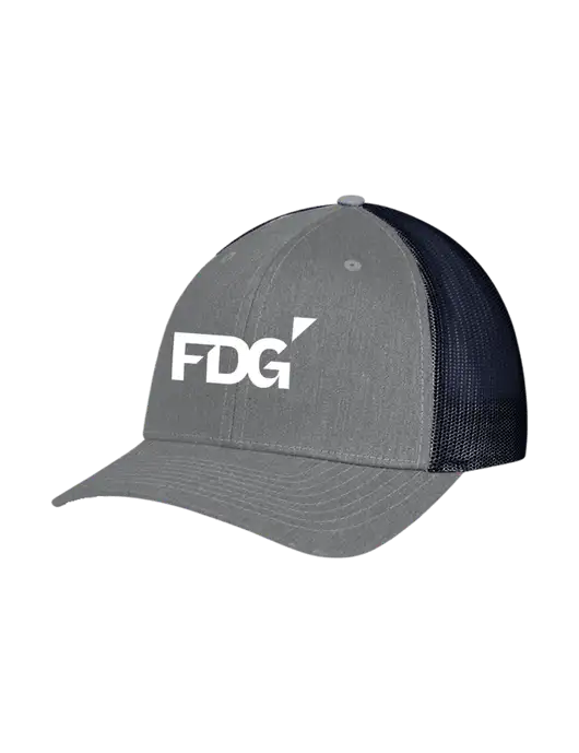 Richardson Adjustable Snapback Original 112 Trucker Cap Heather Grey w/Navy Mesh w/FDG Logo