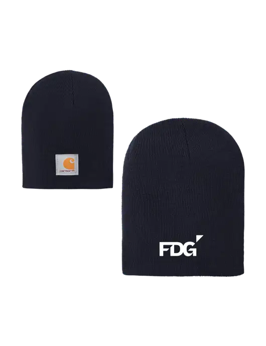 Carhartt Dark Navy Acrylic Knit Hat w/FDG Logo