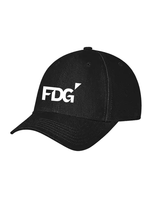 Black Structured Soft Snap Closure Hook & Loop Cap w/FDG Logo