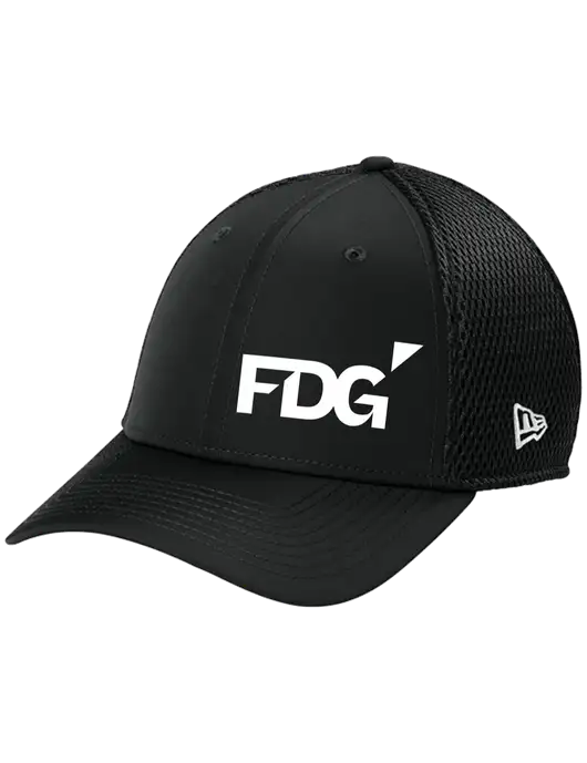 New Era 39THIRTY Performance Stretch Black Mesh Cap w/FDG Logo