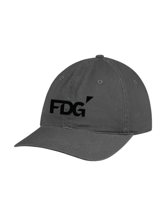 Garment Washed Unstructured Twill Charcoal Cap w/FDG Logo
