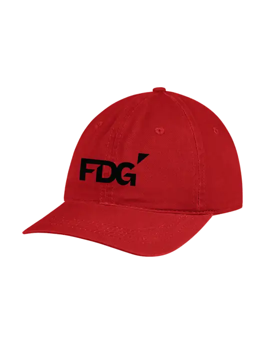 Garment Washed Unstructured Twill Red Cap w/FDG Logo