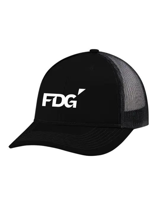Snapback Ponytail Trucker Cap Black w/Black Mesh w/FDG Logo