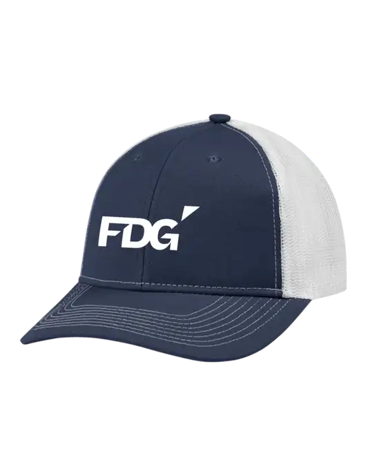 Snapback Ponytail Trucker Cap Navy w/White Mesh w/FDG Logo