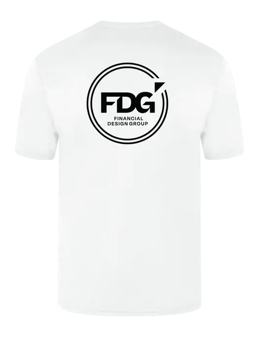 Core Blend White Pocket T-Shirt w/FDG Circle Logo, FDG Logo