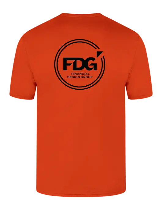 Core Blend Dark Orange Pocket T-Shirt w/FDG Circle Logo, FDG Logo
