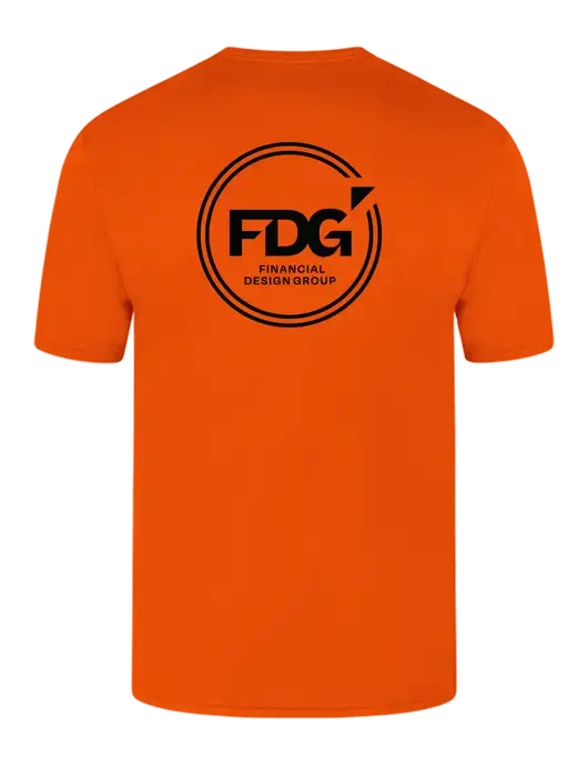 Core Blend Safety Orange Pocket T-Shirt w/FDG Circle Logo, FDG Logo