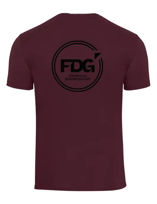 Maroon Heavyweight 6.1 oz Pocket T-Shirt w/FDG Circle Logo, FDG Logo