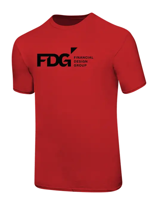 Ring Spun Red 4.5 oz T-Shirt w/FDG Logo