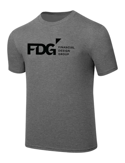 Simply Soft Heathered Medium Grey 4.5oz  Poly/Combed Ring Spun Cotton T-Shirt w/FDG Logo
