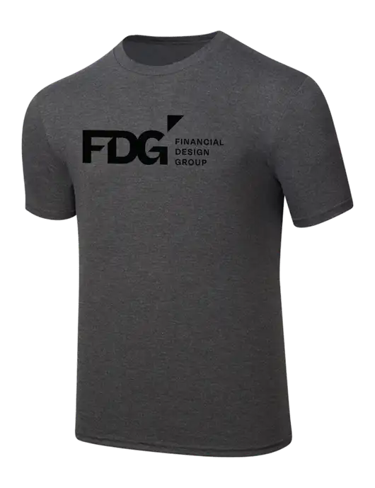 Simply Soft Heathered Charcoal 4.5oz  Poly/Combed Ring Spun Cotton T-Shirt w/FDG Logo