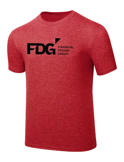 Simply Soft Red Frost 4.5oz  Poly/Combed Ring Spun Cotton T-Shirt w/FDG Logo