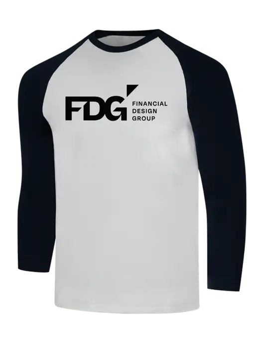 Simply Soft 3/4 Sleeve Black/White Ring Spun Cotton T-Shirt w/FDG Logo