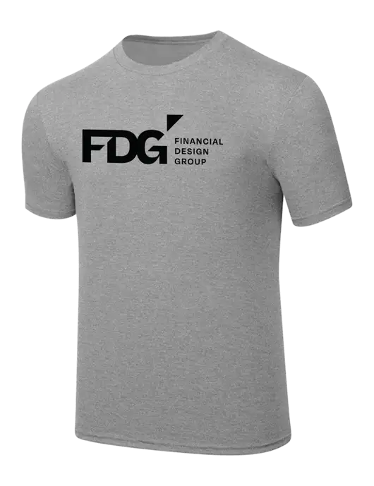 Simply Soft Heathered Light Grey 4.5oz  Poly/Combed Ring Spun Cotton T-Shirt w/FDG Logo