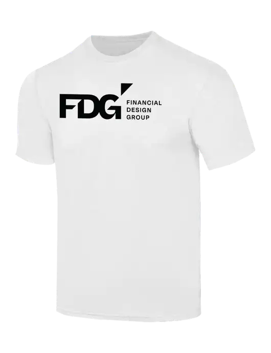 Simply Soft White 4.5oz  Poly/Combed Ring Spun Cotton T-Shirt w/FDG Logo
