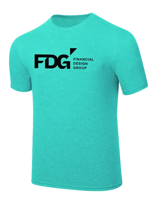 Simply Soft Light Teal Heathered 4.5oz  Poly/Combed Ring Spun Cotton T-Shirt w/FDG Logo