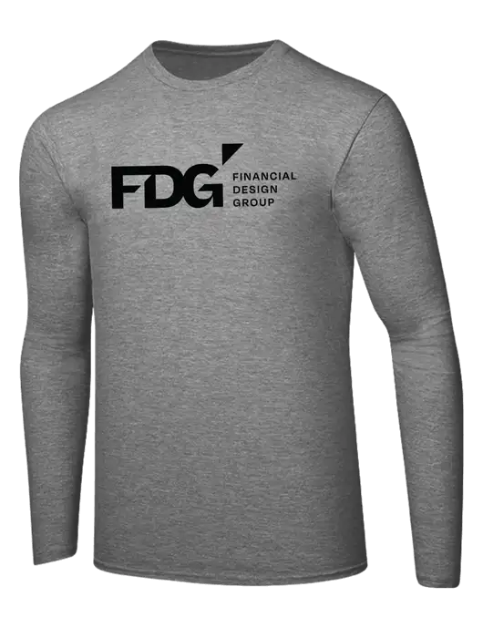 Ring Spun Light Heather Grey 4.5 oz Long Sleeve T-Shirt w/FDG Logo