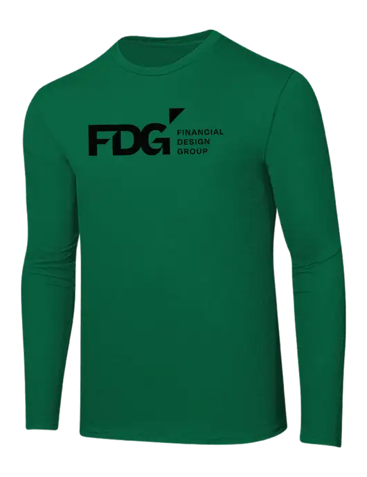 Ring Spun Kelly Green 4.5 oz Long Sleeve T-Shirt w/FDG Logo