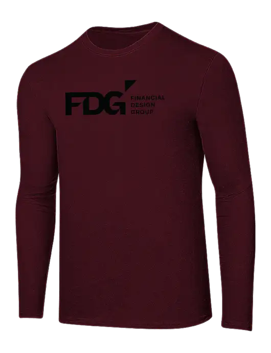 Ring Spun Maroon 4.5 oz Long Sleeve T-Shirt w/FDG Logo