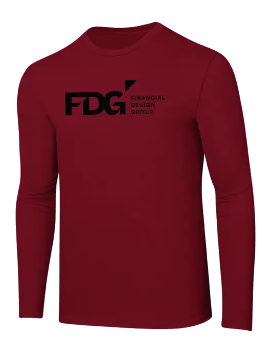 Ring Spun Cardinal 4.5 oz Long Sleeve T-Shirt w/FDG Logo