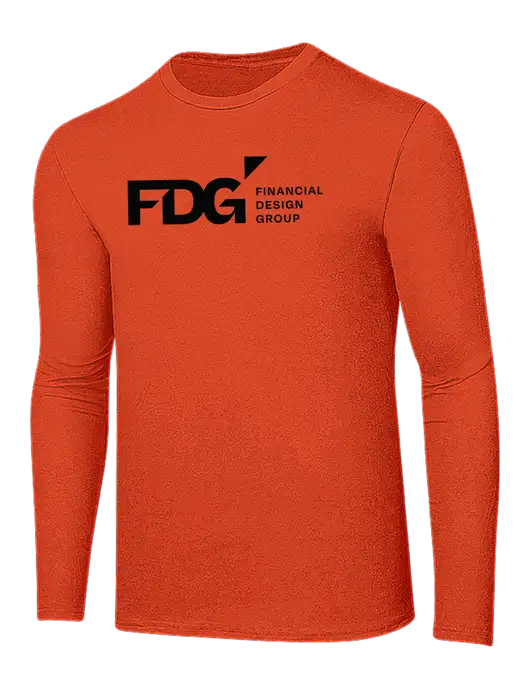 Ring Spun Orange 4.5 oz Long Sleeve T-Shirt w/FDG Logo