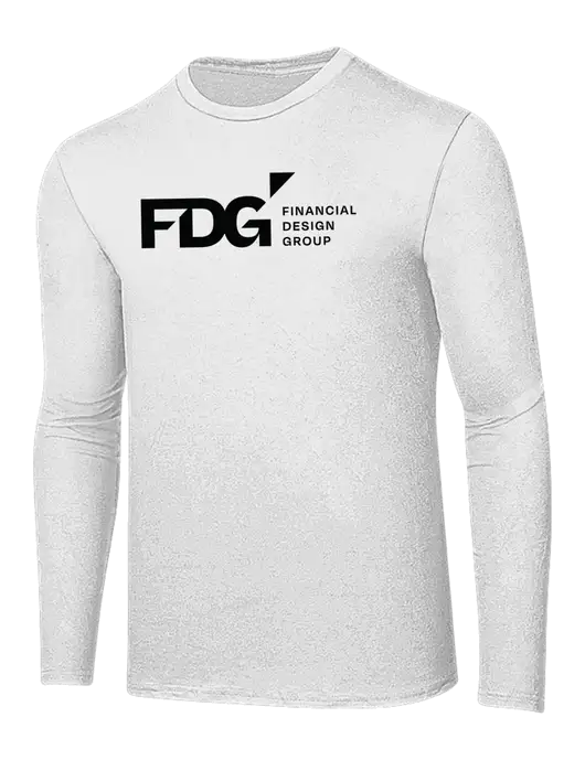 Ring Spun White 4.5 oz Long Sleeve T-Shirt w/FDG Logo