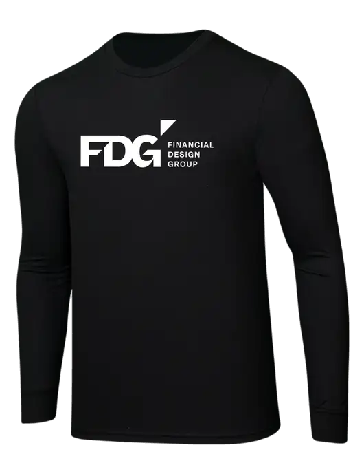 Simply Soft Long Sleeve Black 4.5 oz, Poly/Combed Ring Spun Cotton T-Shirt w/FDG Logo