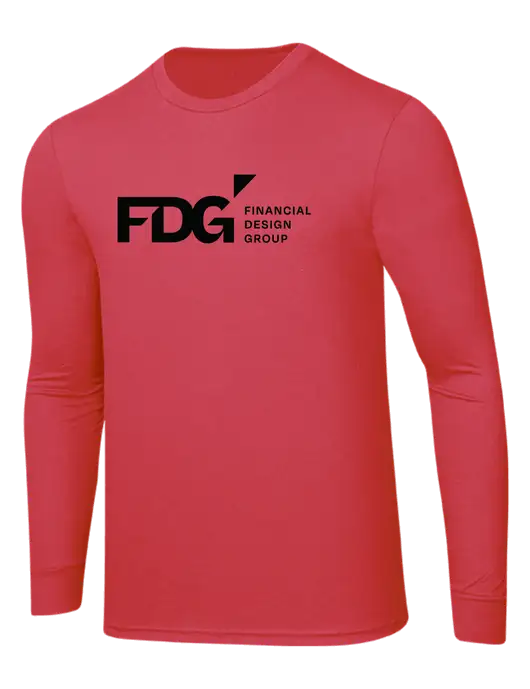 Simply Soft Long Sleeve Red Frost 4.5 oz, Poly/Combed Ring Spun Cotton T-Shirt w/FDG Logo