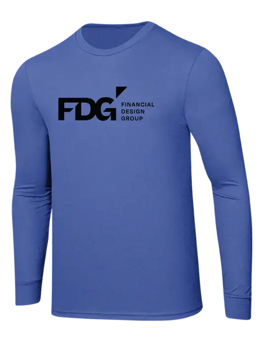 Simply Soft Long Sleeve Royal Frost 4.5 oz, Poly/Combed Ring Spun Cotton T-Shirt w/FDG Logo