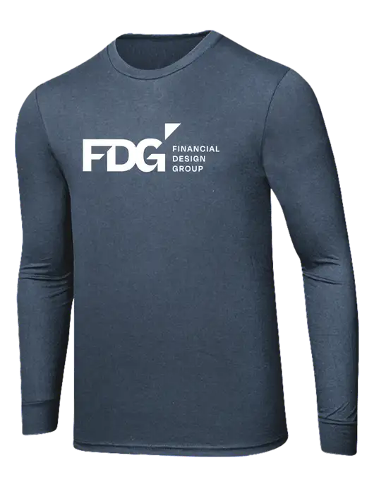 Simply Soft Long Sleeve Navy Frost 4.5 oz, Poly/Combed Ring Spun Cotton T-Shirt w/FDG Logo