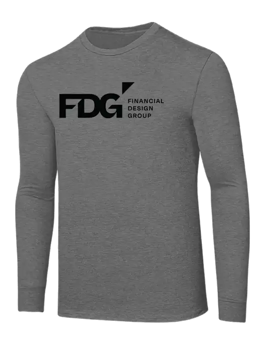 Core Blend Medium Grey Heather Long Sleeve Tee w/FDG Logo