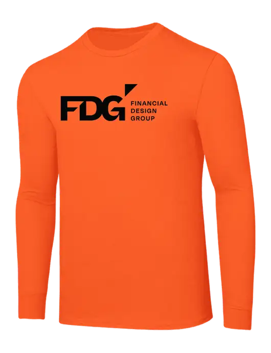 Core Blend Safety Orange Long Sleeve Tee w/FDG Logo