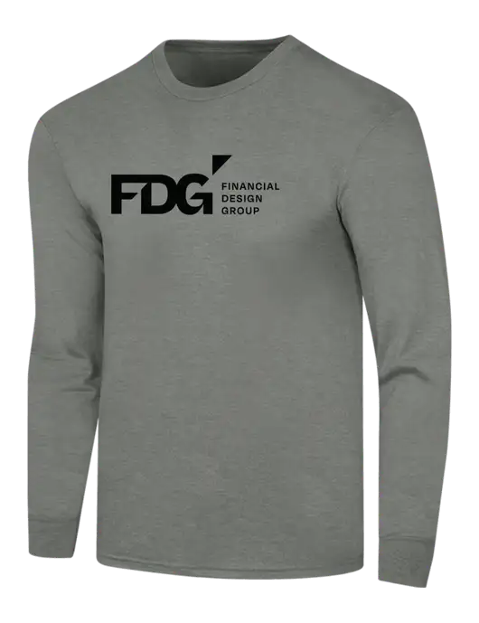 Simply Soft Long Sleeve Heathered Charcoal 4.5 oz, Poly/Combed Ring Spun Cotton T-Shirt w/FDG Logo