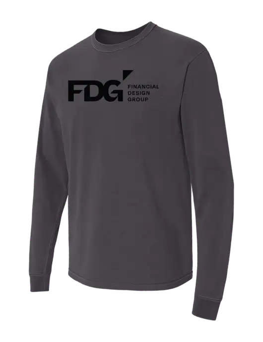 Comfort Colors Garment-Dyed Dark Grey Heavyweight Long Sleeve T-Shirt w/FDG Logo