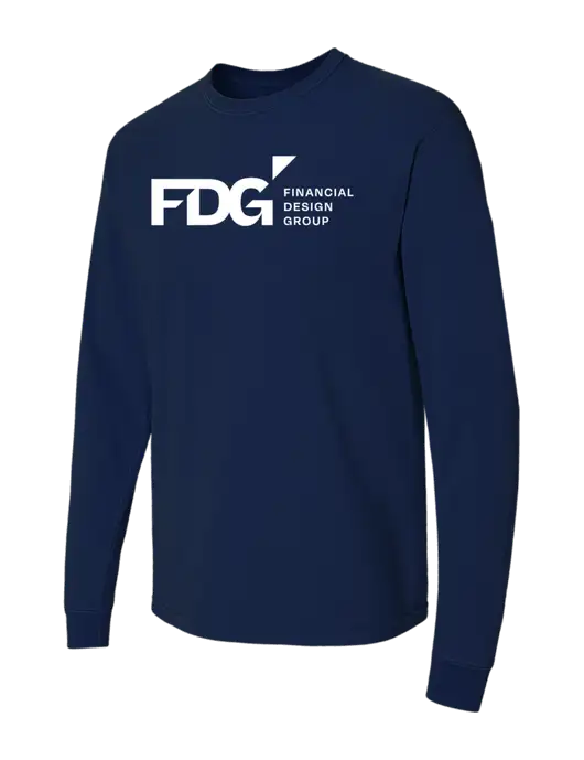 Comfort Colors Garment-Dyed Dark Navy Heavyweight Long Sleeve T-Shirt w/FDG Logo