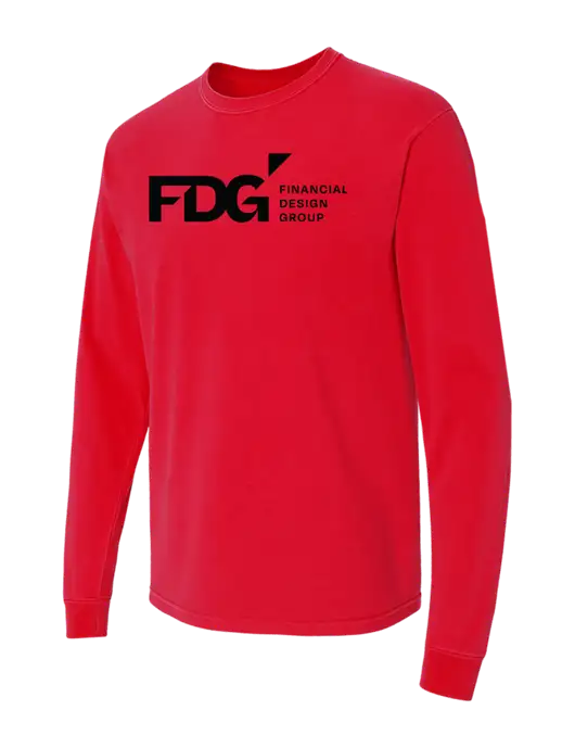 Comfort Colors Garment-Dyed Red Heavyweight Long Sleeve T-Shirt w/FDG Logo