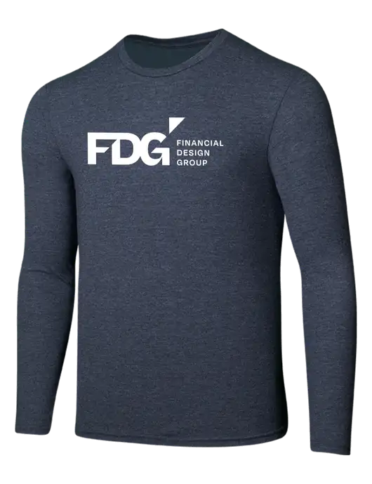 Seriously Soft Heathered Navy Long Sleeve T-Shirt w/FDG Logo